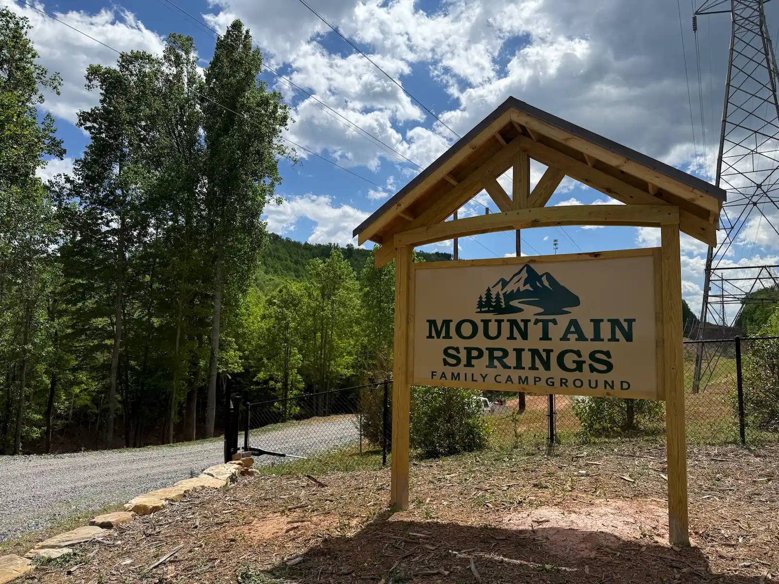 Mountain Springs Family Campground entrance signage